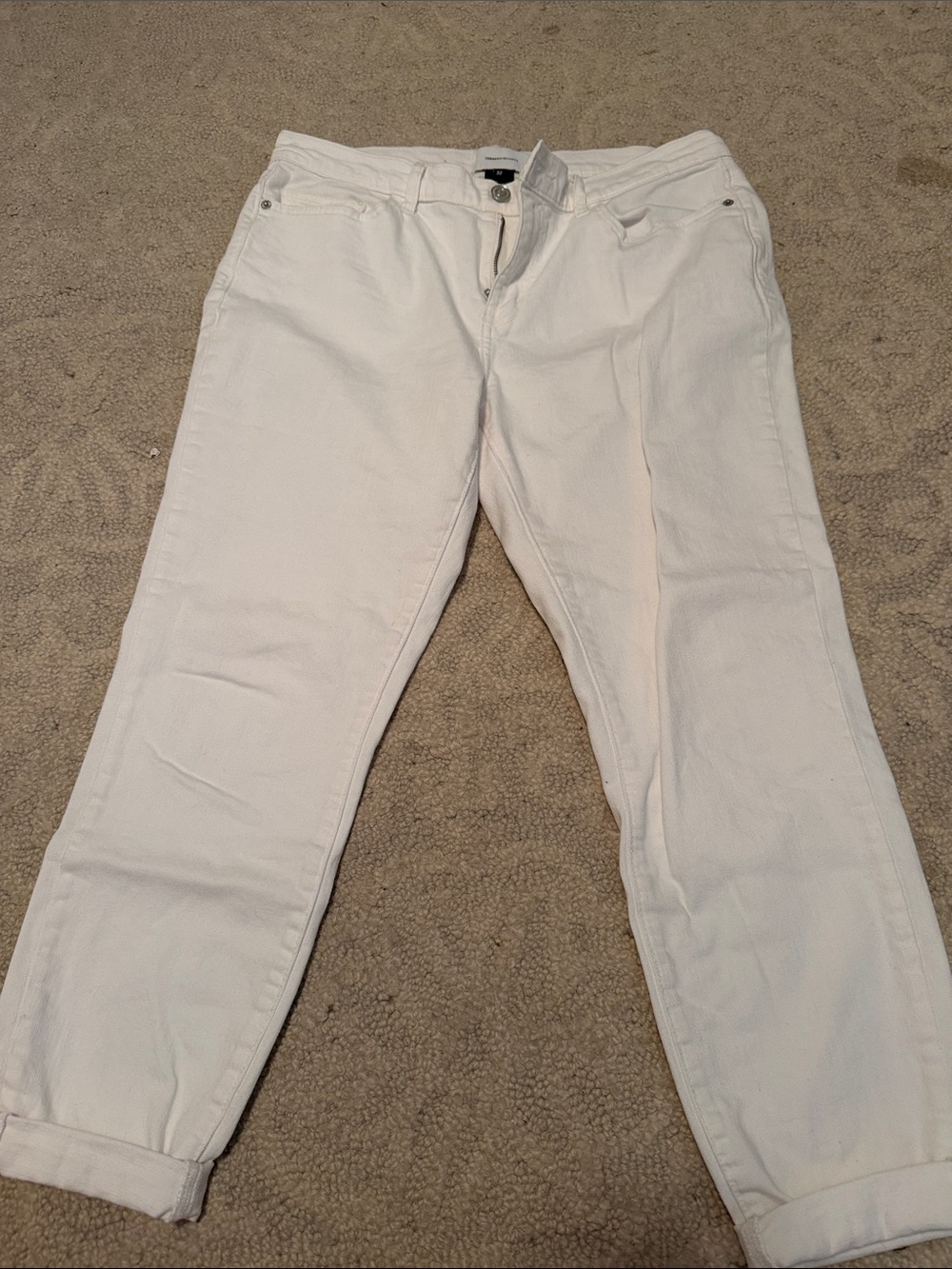 Current/Elliott Women's White Boyfriend Jeans 32 capri